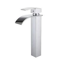 Torneira banheiro lavabo misturador monocomando cascata bica alta cromada