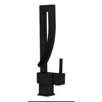 Torneira Banheiro Lavabo Moderna Luxo Monocomando Metal em U Cor Preto Agua Quente Fria Domum
