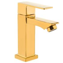 Torneira Banheiro Lavabo ou Pia Dourado Acetinado Luxo 1/4 de volta