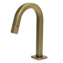 Torneira Banheiro Lavat. Quadrada Dourada Gold Pratica Clean