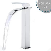 Torneira Banheiro Misturador Monocomando Cascata Aço Inox 304 Lavabo