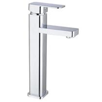 Torneira banheiro misturador monocomando lavabo quadrada bica alta cromada