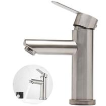 Torneira Banheiro Monocomando Baixa Inox Aço Escovado