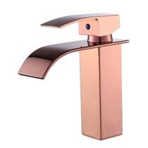 Torneira Banheiro Monocomando Cascata Bica Baixa Rose Gold - DeckCasa Torneira Banheiro Monocomando Cascata Bica Baixa Rose Gold - DeckCasa