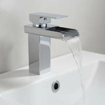 Torneira Banheiro Monocomando Cascata Quadrada Metal Luxo