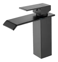 Torneira Banheiro Monocomando Cascata Quadrada Preto Fosco Torneira Banheiro Monocomando Cascata Quadrada Preto Fosco