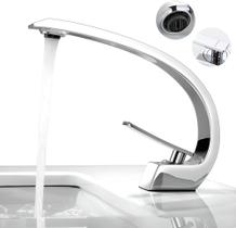 Torneira Banheiro Monocomando Curva Cromo Luxo - Camppor