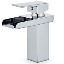 Torneira Banheiro Monocomando Quadrado Cascata Bica Baixa