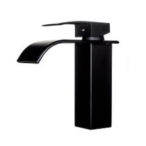 Torneira Banheiro Preta Cascata Misturador Monocomando Baixa - Holtter Home Design