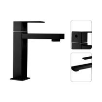 Torneira Banheiro Preto Fosco Baixa Quadrada Metal Luxo Torneira Banheiro Preto Fosco Baixa Quadrada Metal Luxo