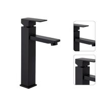Torneira Banheiro Preto Fosco Bica Alta Misturador Monocomando Aço Inox Com Engates Para Água quente e Fria Torneira Banheiro Preto Fosco Bica Alta Misturador Monocomando Aço Inox Com Engates Para Água quente e Fria