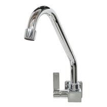 Torneira Base Quadrada Parede Metal Tubo Inox Cromada