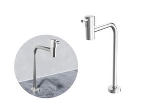 Torneira Basic De Bancada Com Bica Alta Para Banheiro e Lavanderia Aço Inox Escovado
