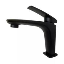 Torneira Bica Baixa Para Banheiro Pia Misturador Monocomando Lavatorio Preto Hd308h