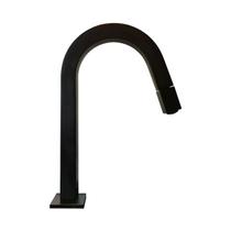 Torneira Bica Baixa Quadrada Curva Preta Fosca RTA 91