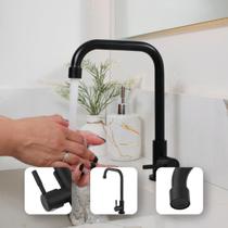 Torneira Bica Móvel Bancada Cozinha Metal Preta Torneira Bica Móvel Bancada Cozinha Metal Preta