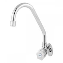 Torneira Bica Movel Pia Parede Metal Com Bica Abs Metrox 2060 - C-50 Lite - 1/4 Volta Cromada