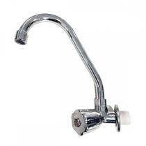 Torneira Bica Movel Pia Parede Metal Unifix - C-50 Styllo - 1/4 Volta - 1156 Cromada