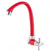 Torneira Bica Movel Pia Parede Tigre Abs Cross Vermelha - 300000630