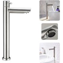Torneira Bica Reta Cuba Alta Bancada Pia Elegante Água Fria Banheiro Lavatório Lavabo Cozinha Metal