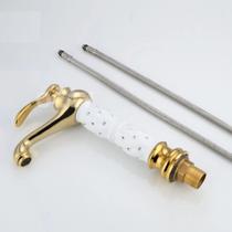 Torneira Branca Alta Monocomando Banheiro Retrô Vintage