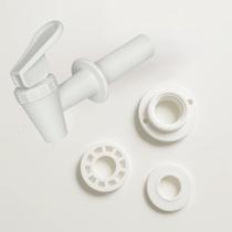 Torneira Branca Longa Rosca Alavanca Filtro Barro Galão Suco Drinks Pote Vidro