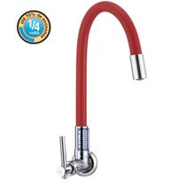 Torneira carneiro bica movel parede 1/4 volta flex color