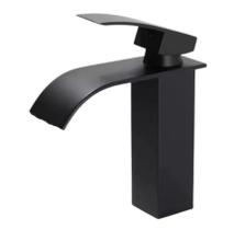 Torneira Cascata Baixa Banheiro Cuba Monocomando Metal Preto Torneira Cascata Baixa Banheiro Cuba Monocomando Metal Preto