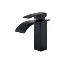 Torneira Cascata Banheiro Preta Monocomando Misturador