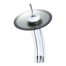 Torneira Cascata de Vidro Temperado Mono Comando Design Moderno, Instalação de Bancada e Misturador Quente e Frio