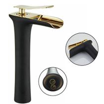 Torneira Cascata Luxo Monocomando Banheiro Cuba Misturador Quente Frio Cobre Bancada Mesa
