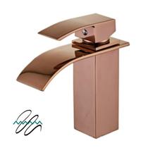 Torneira Cascata Monocomando Banheiro Lavabo Rose Gold Luxo.