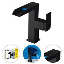 Torneira cascata para lavatório monocomando com led e controle temperatura - kokay