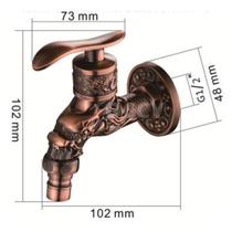 Torneira Cobre Dragão Vintage Retro Jardim Lavanderi Rústica