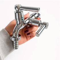 Torneira Com 2 Saídas De Água Para Lavanderia E Tanque Com Instalação Fácil