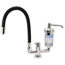 Torneira com Filtro ABS de Mesa Monocomando de Bica Móvel Tubo 6175 Preto - 771022 - STOC