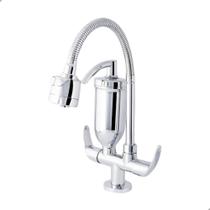 Torneira Com Filtro Cozinha Bancada Flexível Gourmet Soft Inox Torneira Com Filtro Cozinha Bancada Flexível Gourmet Soft Inox