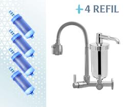 Torneira Com Filtro Cozinha Parede Gourmet + 3 Refil Extra
