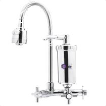 Torneira Com Filtro Cozinha Parede Gourmet Abs Bica Móvel Flexivel Registro