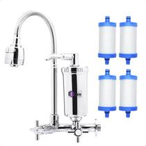 Torneira Com Filtro Cozinha Pia Parede Gourmet e 3 Refil Vela Extra
