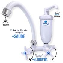 Torneira com Filtro de Cozinha C36 Bica Móvel e Instalação Rápida Branca Torneira com Filtro de Cozinha C36 Bica Móvel e Instalação Rápida Branca