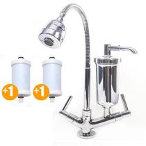 Torneira Com Filtro Gourmet Cozinha Bancada 1/4 Volta Flexível + 02 Refil Extra CasaGrande Mundial