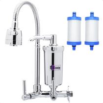 Torneira Com Filtro Gourmet Cozinha Parede 1/4 Volta Flexível + Refil Extra