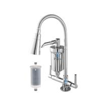 Torneira com Filtro Gourmet Flexível Cozinha Bancada c/ Ducha 2 Jatos 1/4 de Volta com Refil