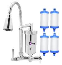 Torneira Com Filtro Gourmet Parede Cone + 3 refil extra