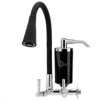 Torneira Com Filtro Preta Flexível Cone 2 Jatos Parede Slim Torneira Com Filtro Preta Flexível Cone 2 Jatos Parede Slim