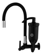 Torneira com Filtro Preto Cozinha Gourmet Tubo Flexível Silicone Preto