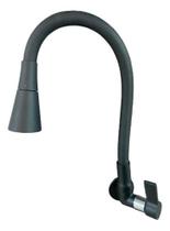 Torneira Cone Preto Gourmet Parede Flexivel Base Preta