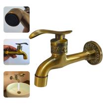 Torneira Cor Bronze de Parede Estilo Rústica Jardim Lavabo Banheiro Cozinha Abertura 1/4 Metal Torneira Cor Bronze de Parede Estilo Rústica Jardim Lavabo Banheiro Cozinha Abertura 1/4 Metal