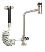 Torneira Coz Bica Alta Móvel Mesa c Ducha Pré Lav Inox304 Tish305